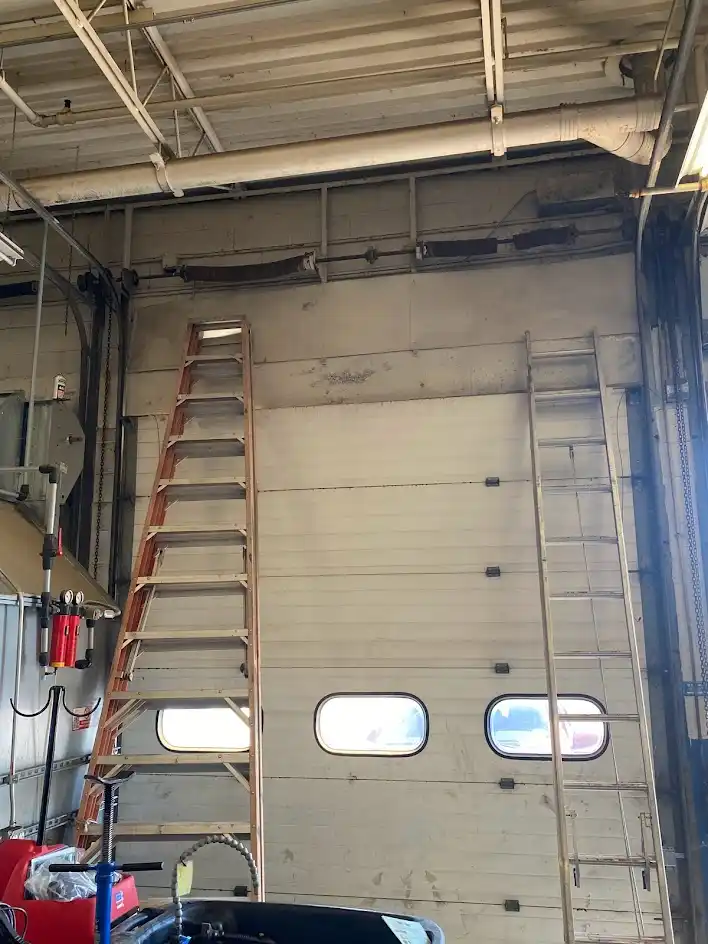 Commercial door before repair