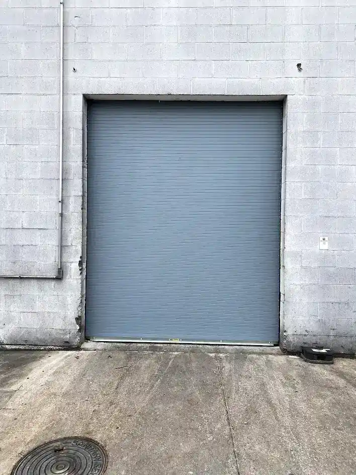 Rolling steel door exterior view at Dallas industrial property